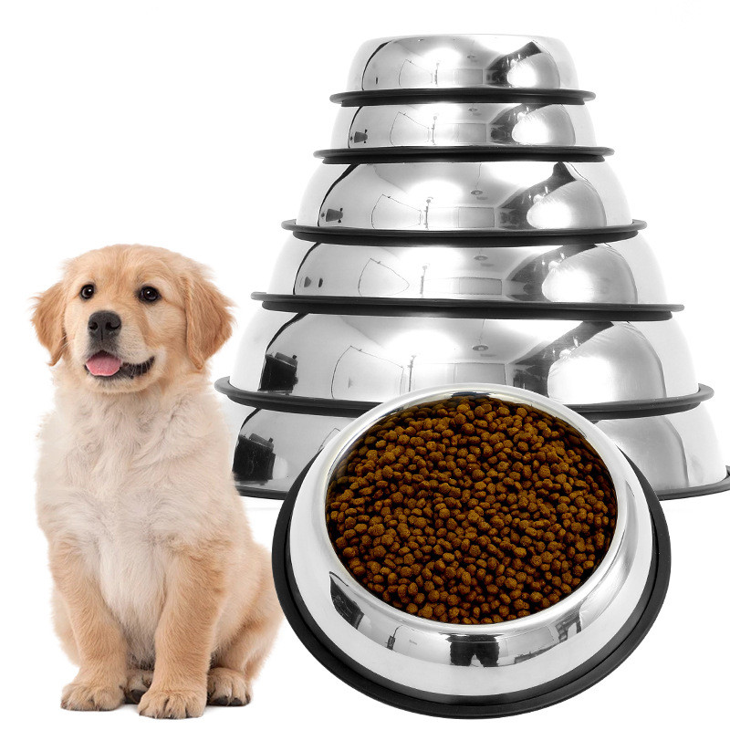 Pet Supplies Dropshipping - Tigela de aço inoxidável antiderrapante para